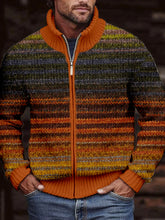 Cardigan en tricot confortable de couleur dégradé vintage pour hommes